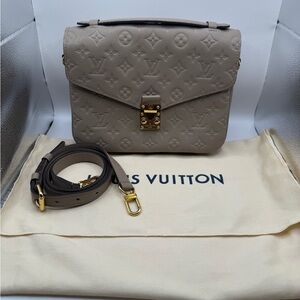 Louis Vuitton Taupe Monogram Empreinte Satchel with Gold Hardware